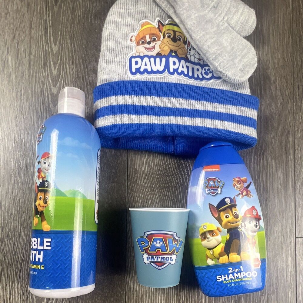PAW Patrol 2-in-1 Shampoo Set Bubble Bath 16 fl oz, cup w hat and mittens - Picture 10 of 10